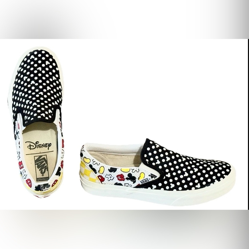 Rare Authentic Vans  Custom x Disney Mickey Mouse Slip-On Men 6 Women 7.5
